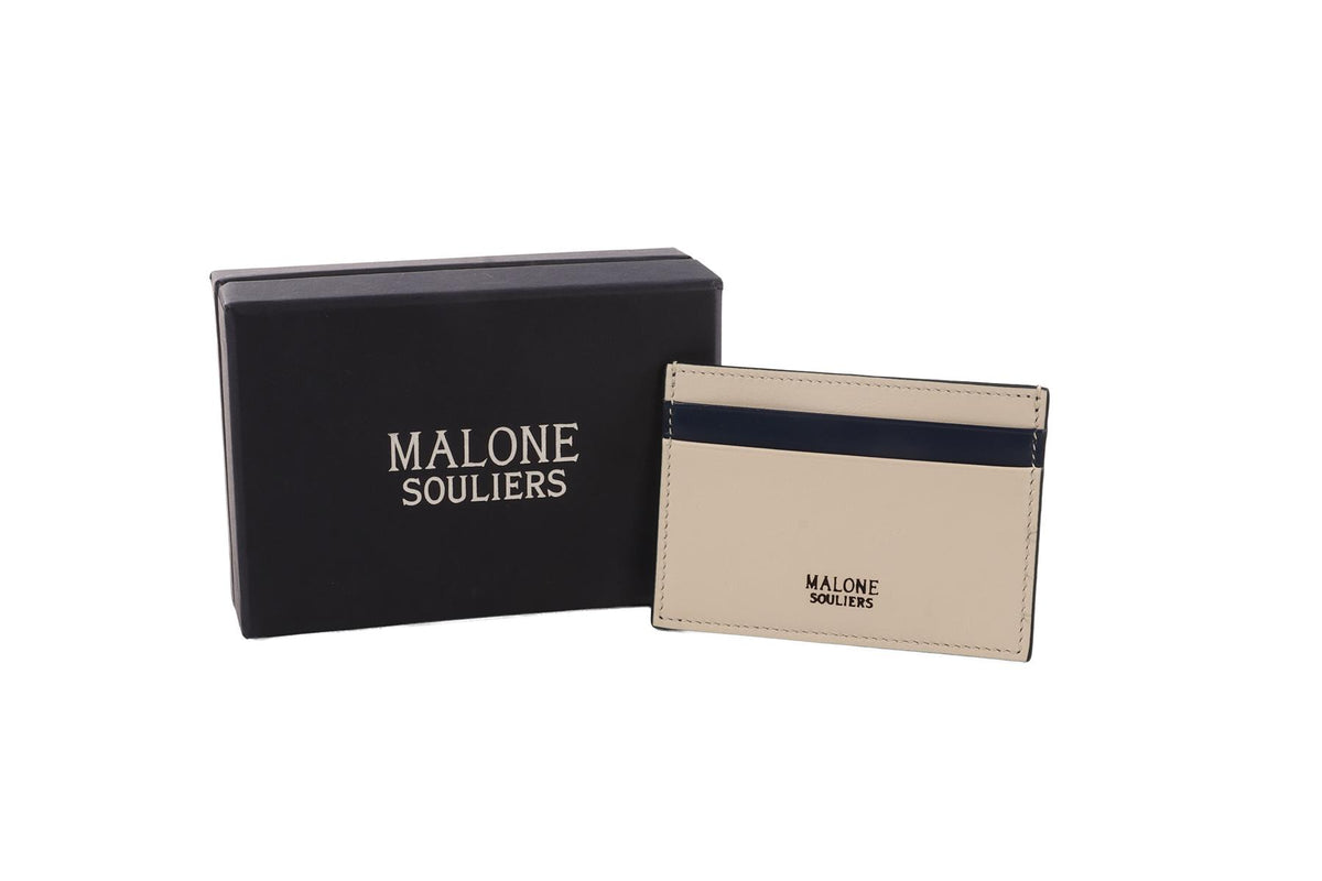 MALONE SOULIERS BLUE LEATHER CARD HOLDER