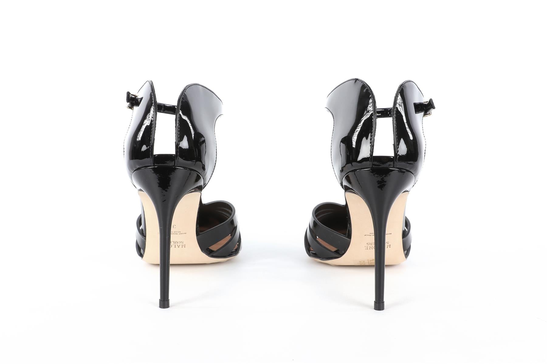 MALONE SOULIERS BLACK PATENT LEATHER PUMPS EU 39 UK 6 US 9