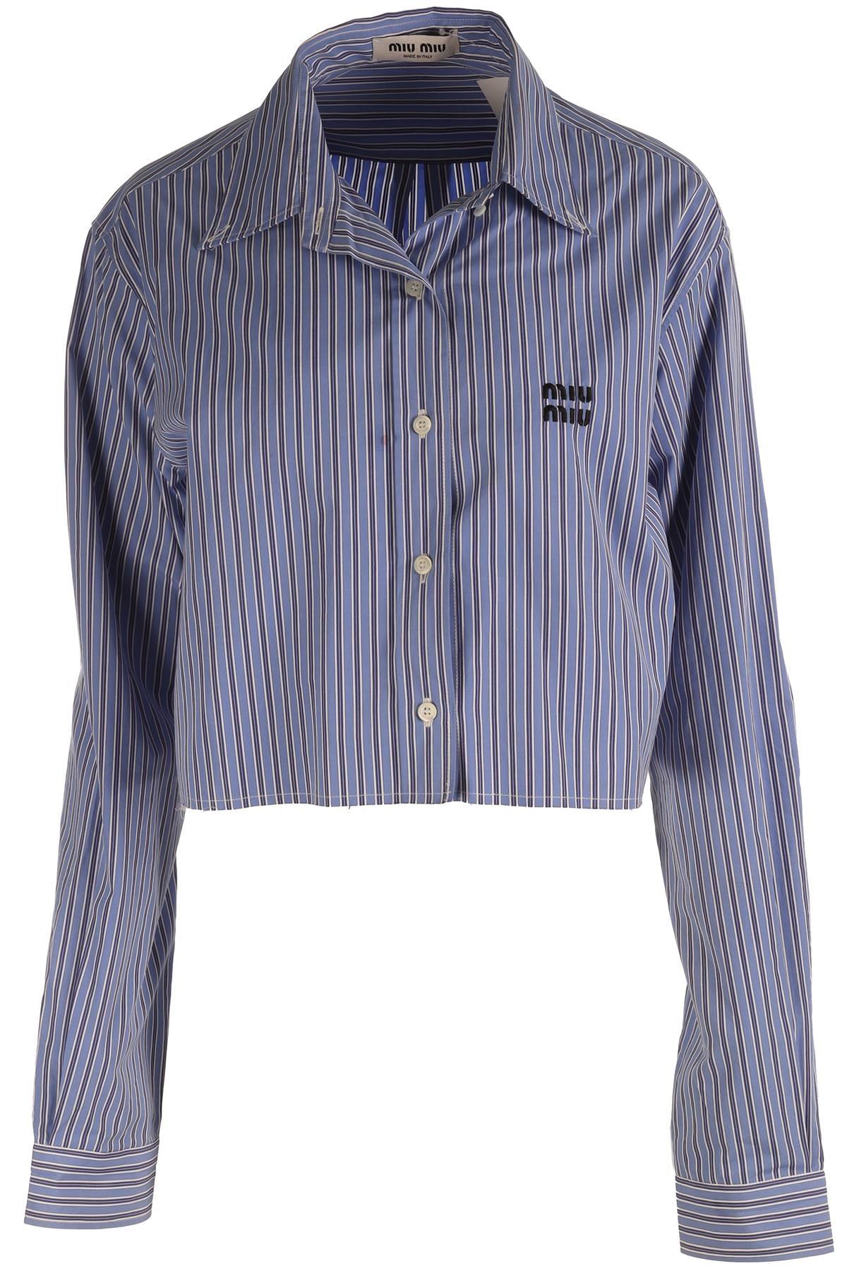 MIU MIU BLUE COTTON SHIRT IT 42 UK 10