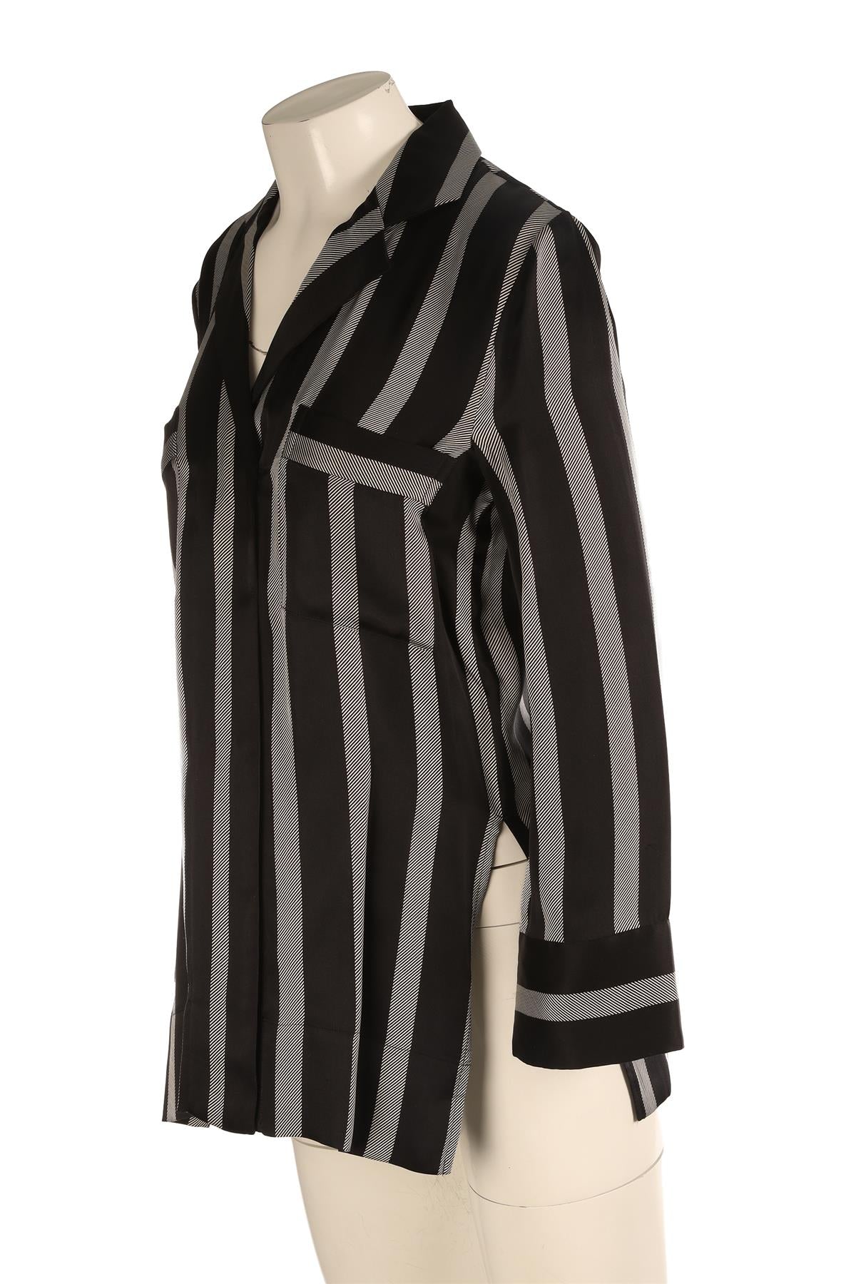 ANINE BING BLACK SILK SHIRT XSMALL