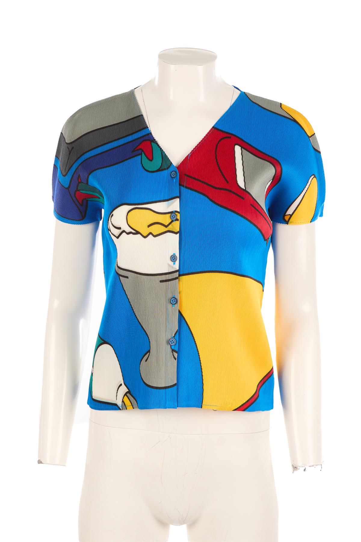 PLEATS PLEASE ISSEY MIYAKE MULTI VINTAGE TOP UK 8