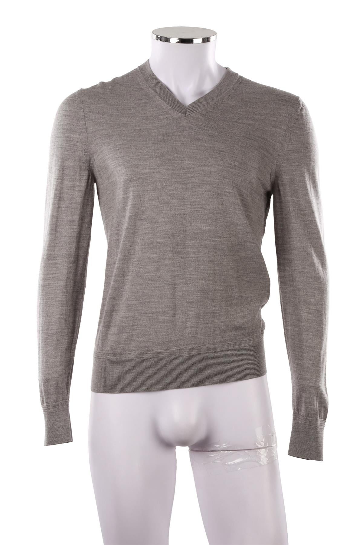 GREY MEN'S WOOL SWEATER