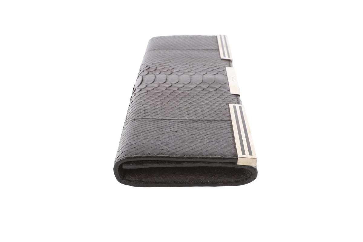 GUCCI BLACK SNAKESKIN CLUTCH