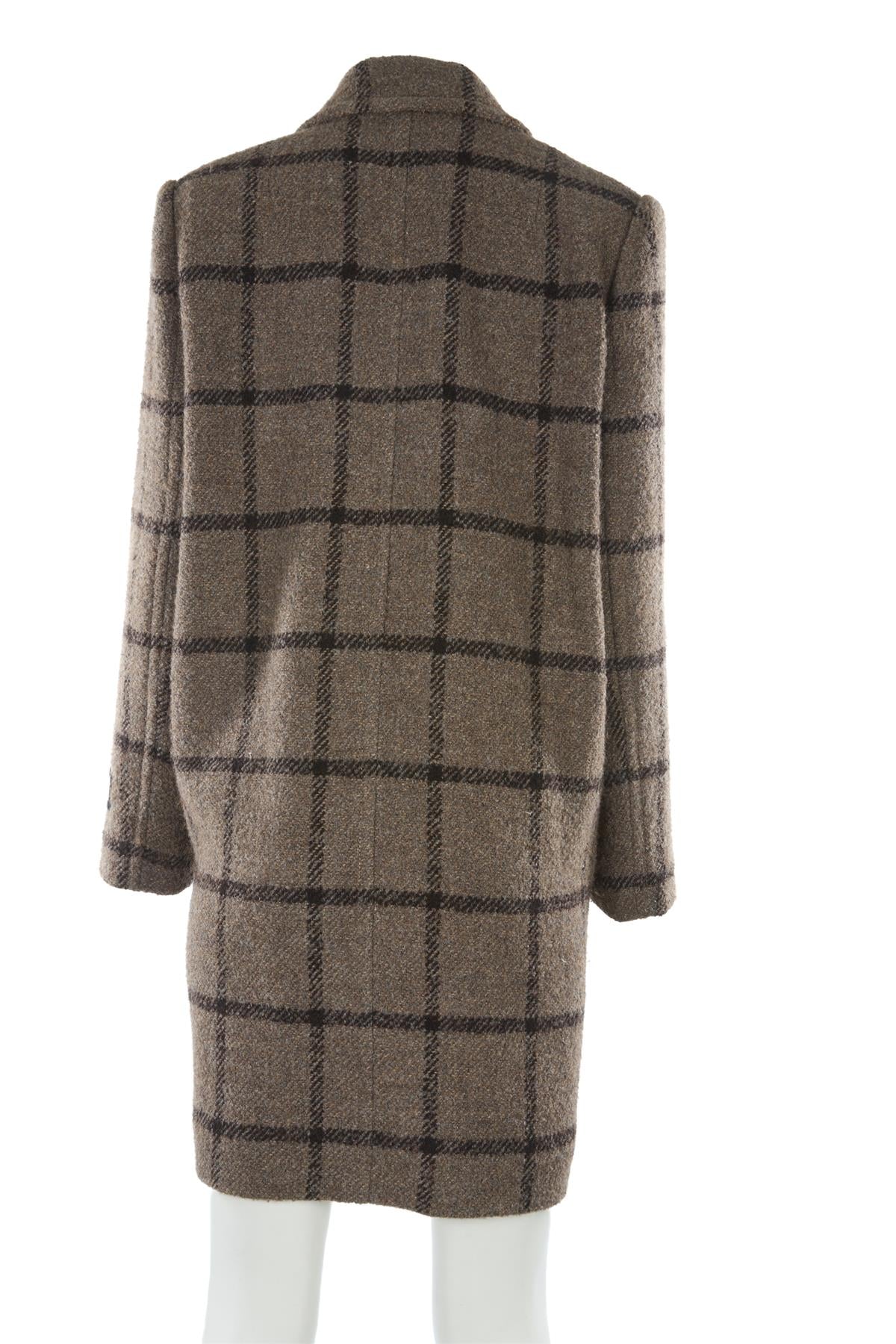 PATOU BROWN WOOL COAT FR 36 UK 8