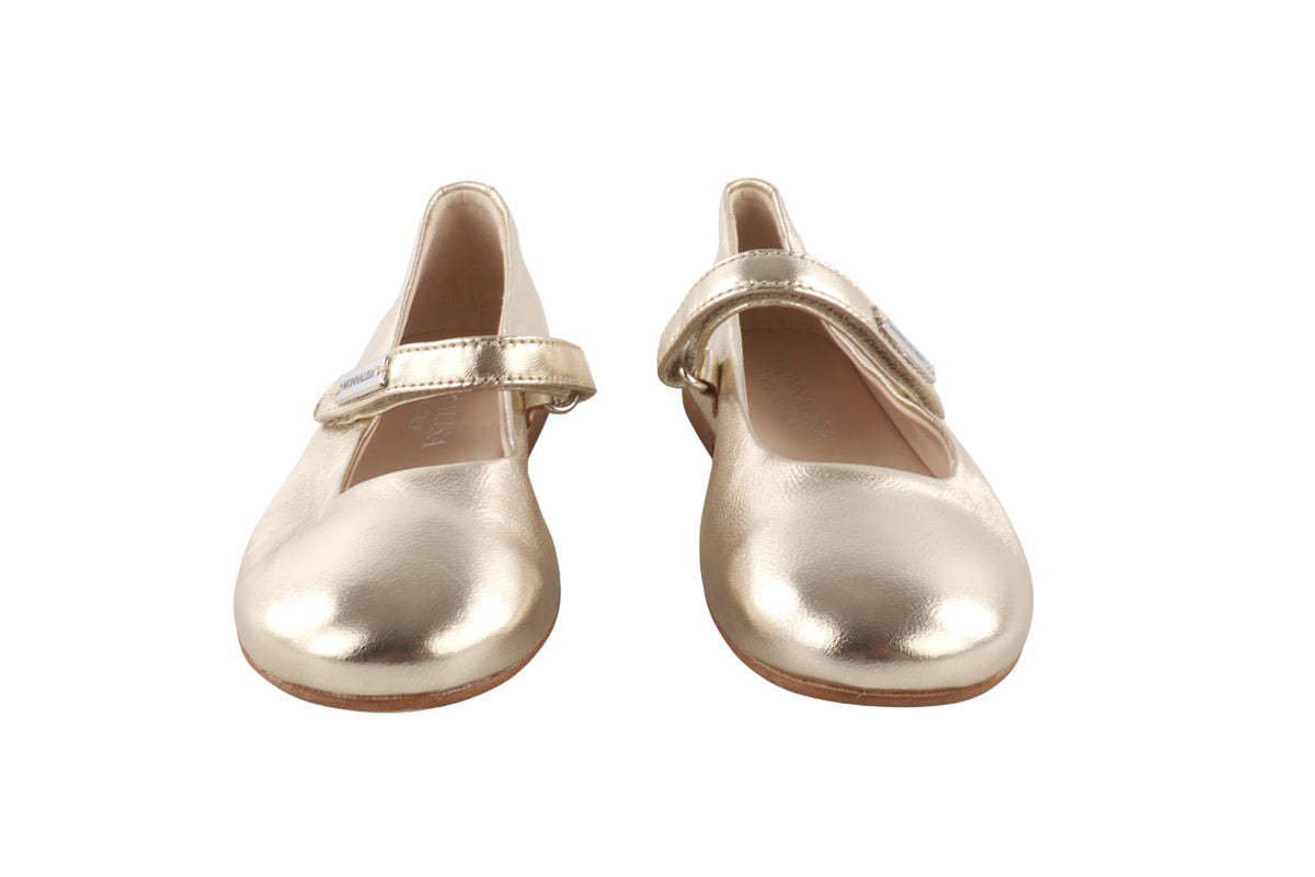 MONNALISA GOLD KIDS GIRLS BALLET FLATS EU 29 UK 11 US 12