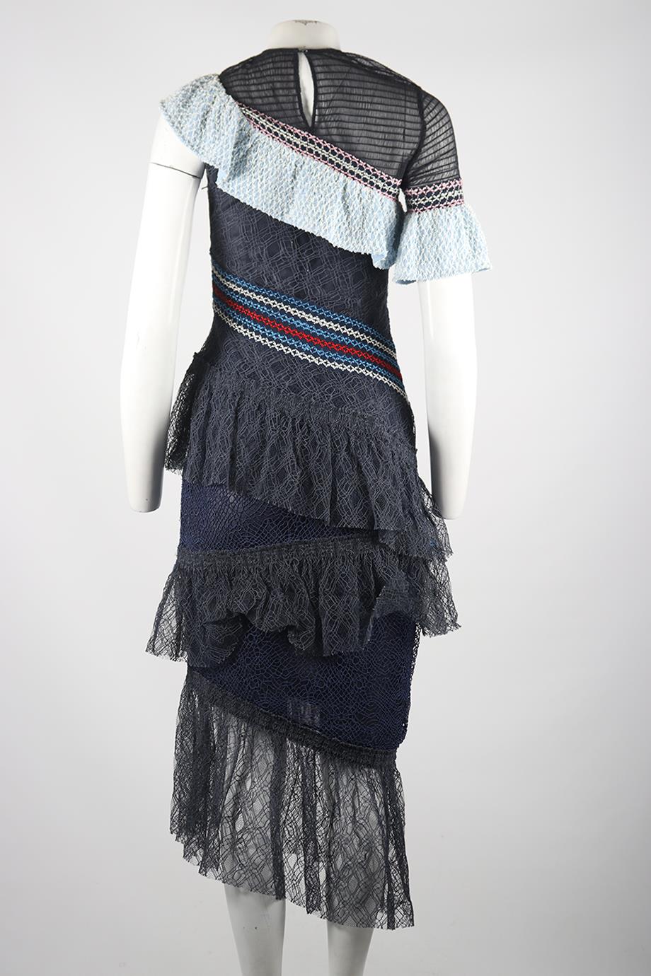 PETER PILOTTO TIERED LACE MIDI DRESS UK 8