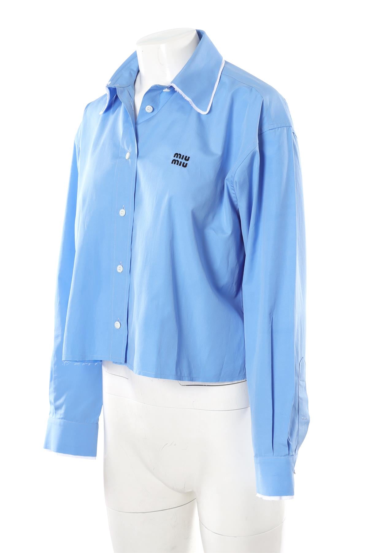 MIU MIU BLUE COTTON SHIRT IT 36 UK 4