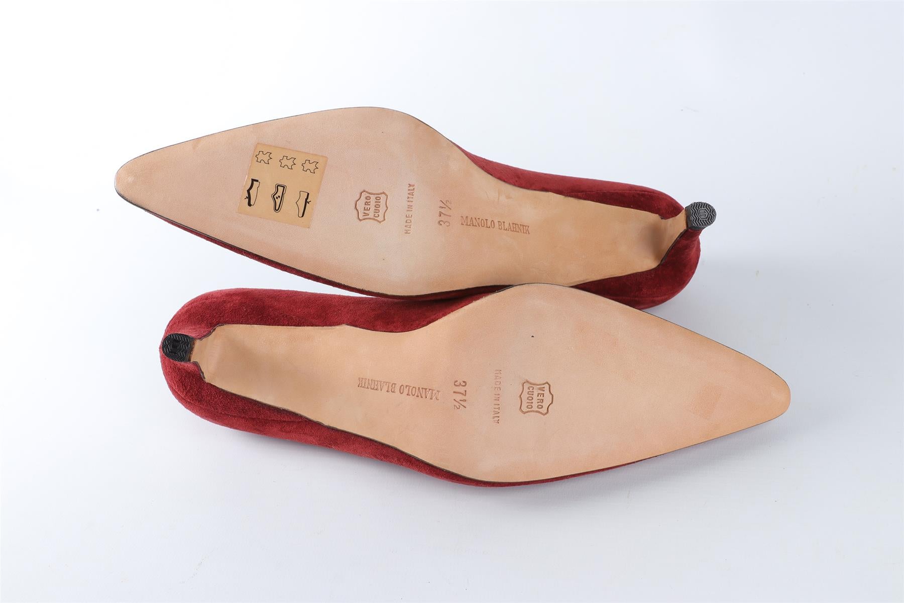 MANOLO BLAHNIK RED SUEDE PUMPS EU 38 UK 5 US 8