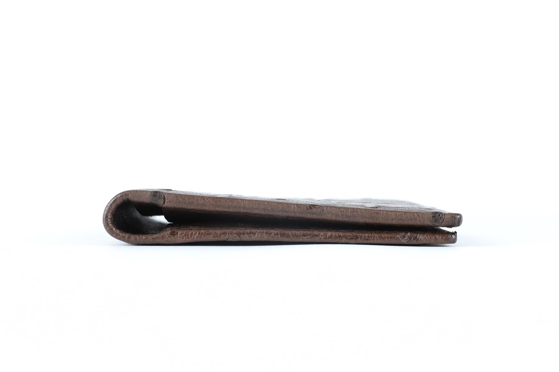 GUCCI BROWN OSTRICH LEATHER WALLET