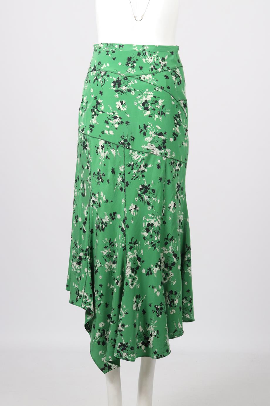 VERONICA BEARD FLORAL PRINT SILK MAXI SKIRT US 0 UK 4