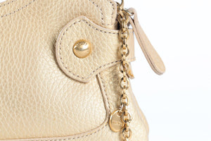 TOD'S GOLD CRYSTAL AND LEATHER SHOULDER BAG