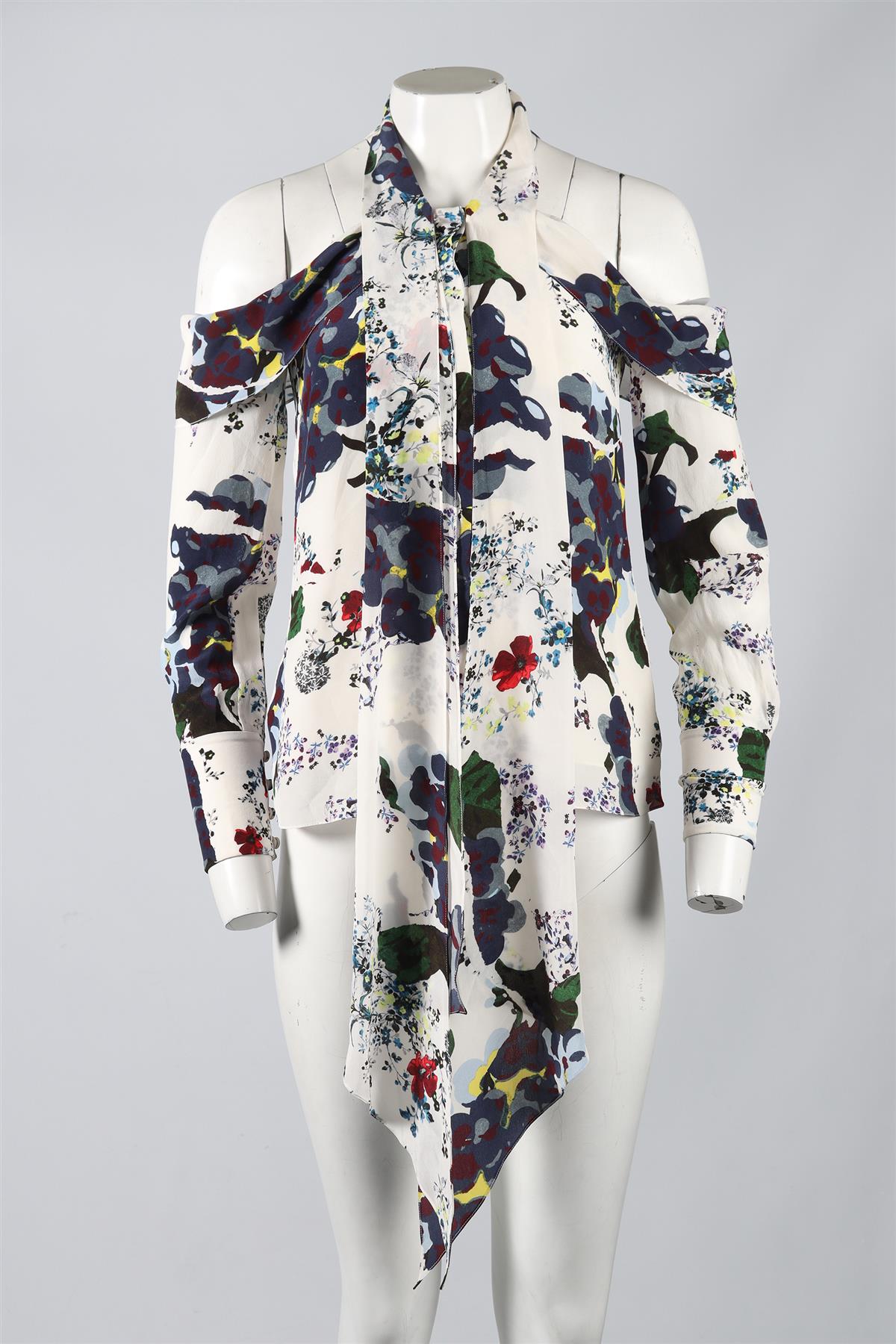 ERDEM FLORAL PRINT SILK TOP UK 8