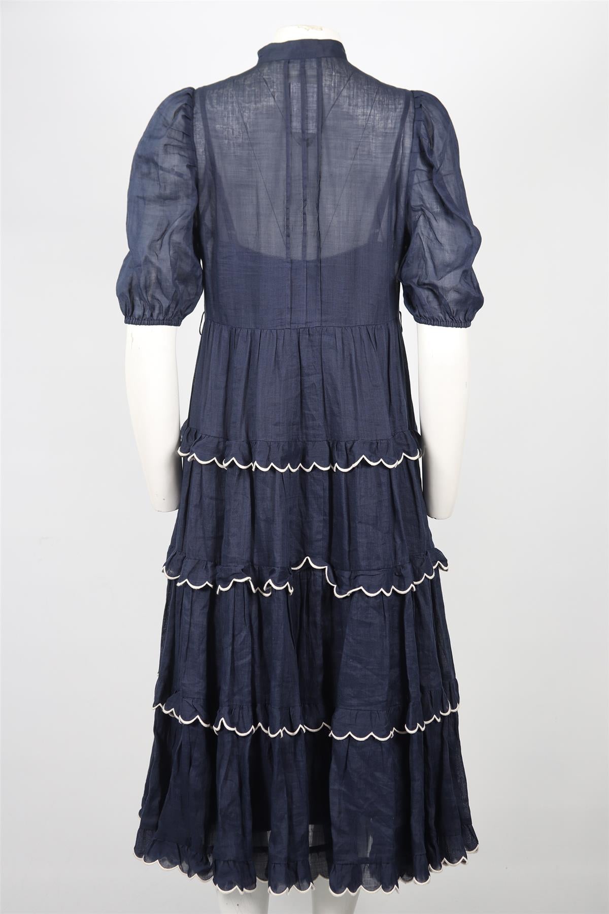 ZIMMERMANN LINEN MIDI DRESS UK 12