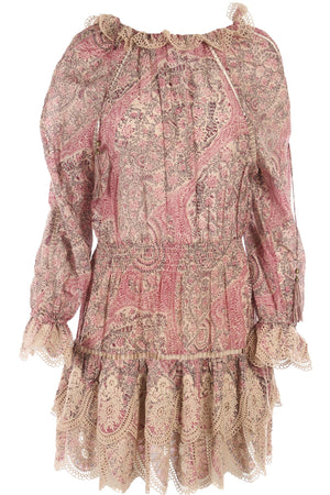 ZIMMERMANN MULTI COTTON MINI DRESS UK 12