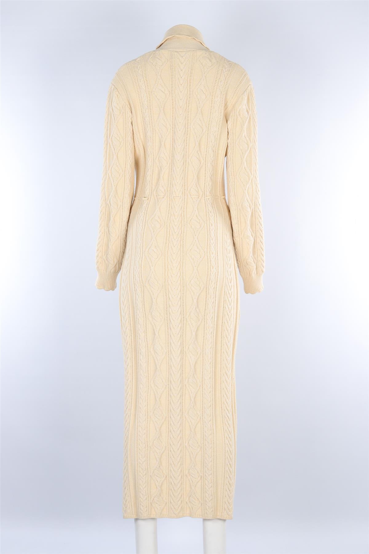 RIXO CREAM KNIT MAXI DRESS UK 14