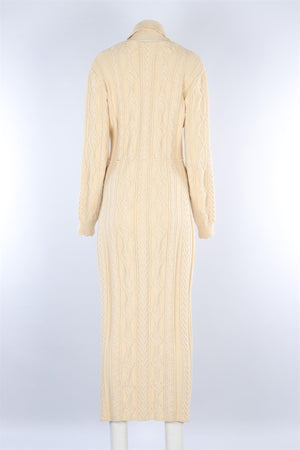 RIXO CREAM KNIT MAXI DRESS UK 14
