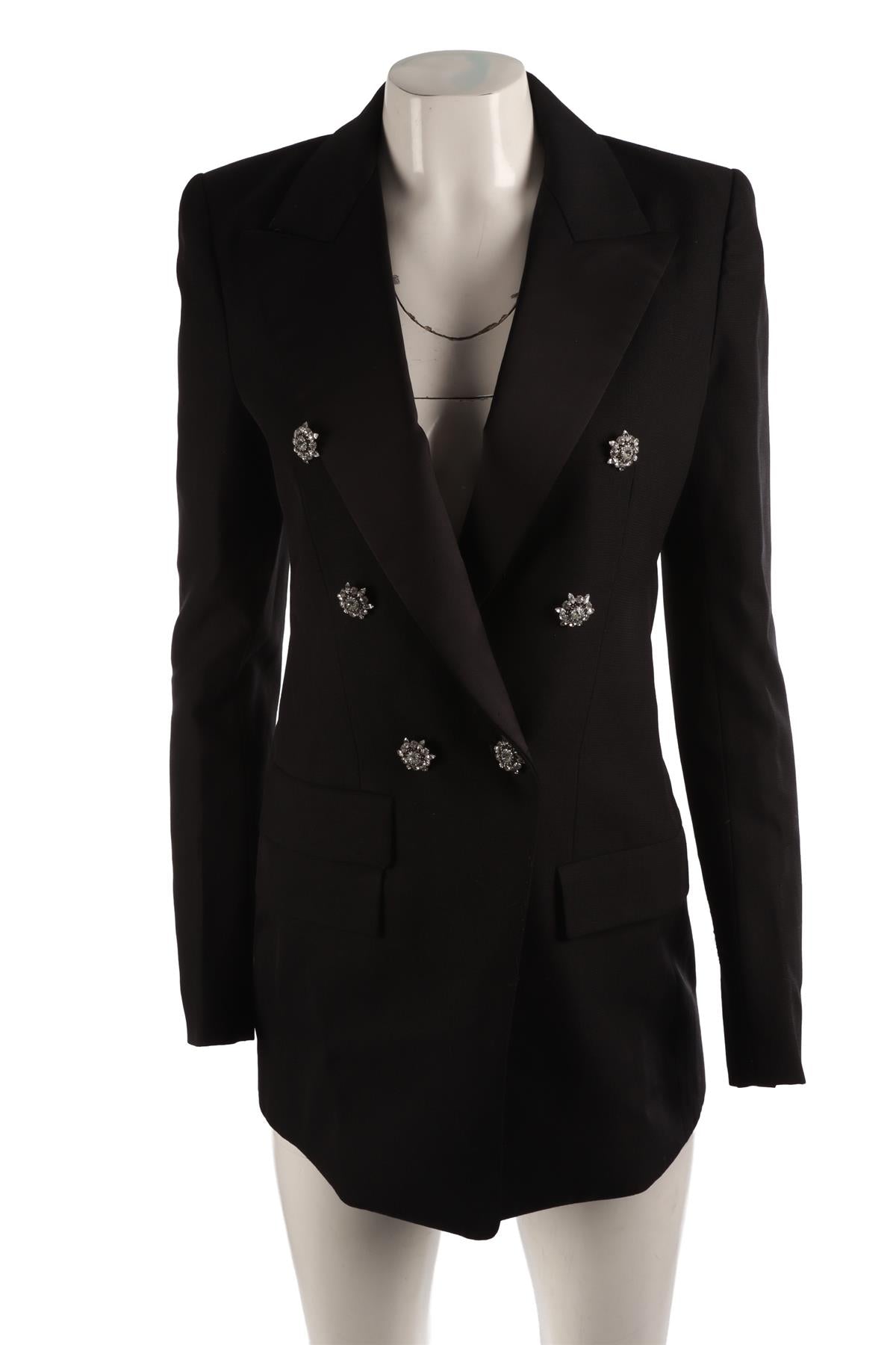 ALEXANDRE VAUTHIER BLACK WOOL BLAZER FR 40 UK 12