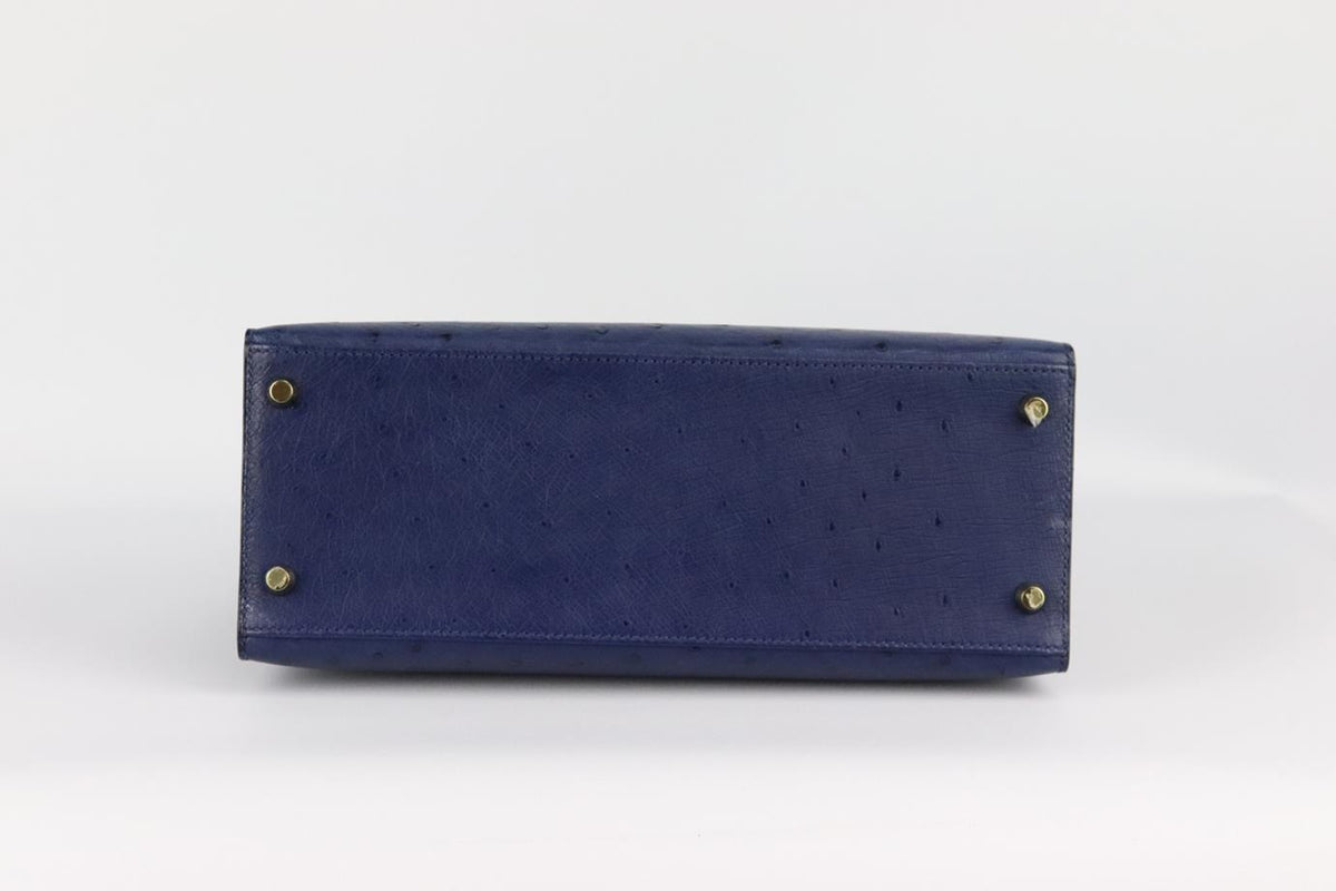 HERMÈS 2017 SPECIAL ORDER KELLY SELLIER 28CM OSTRICH LEATHER BAG