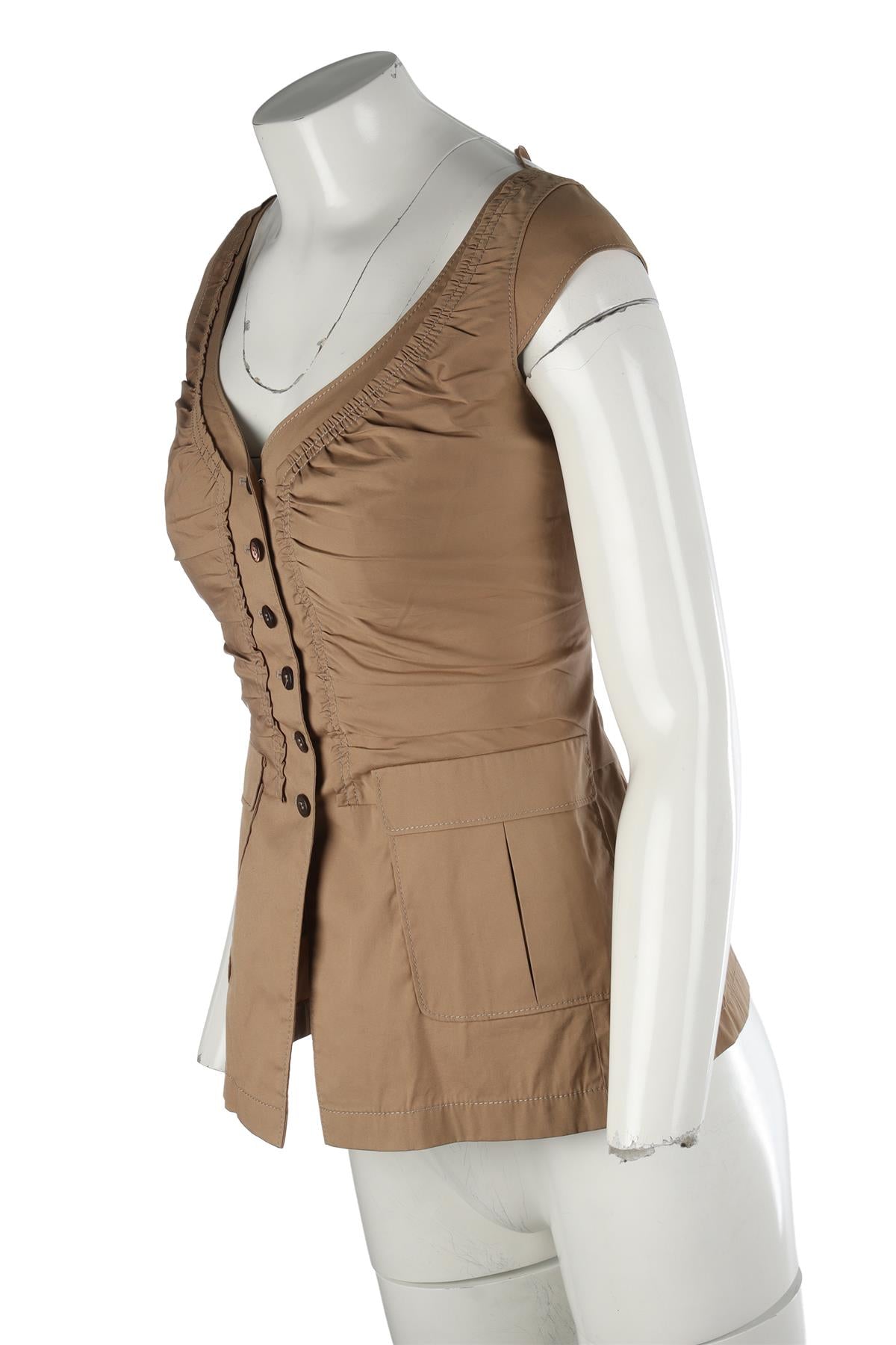 PRADA BEIGE COTTON TOP IT 40 UK 8 US 4