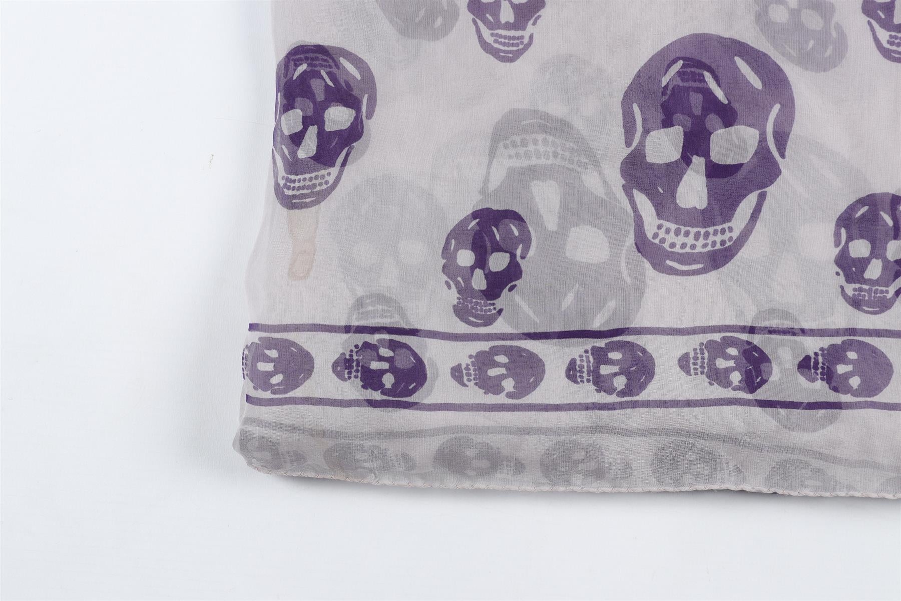 ALEXANDER MCQUEEN PURPLE SILK SCARF ONE SIZE
