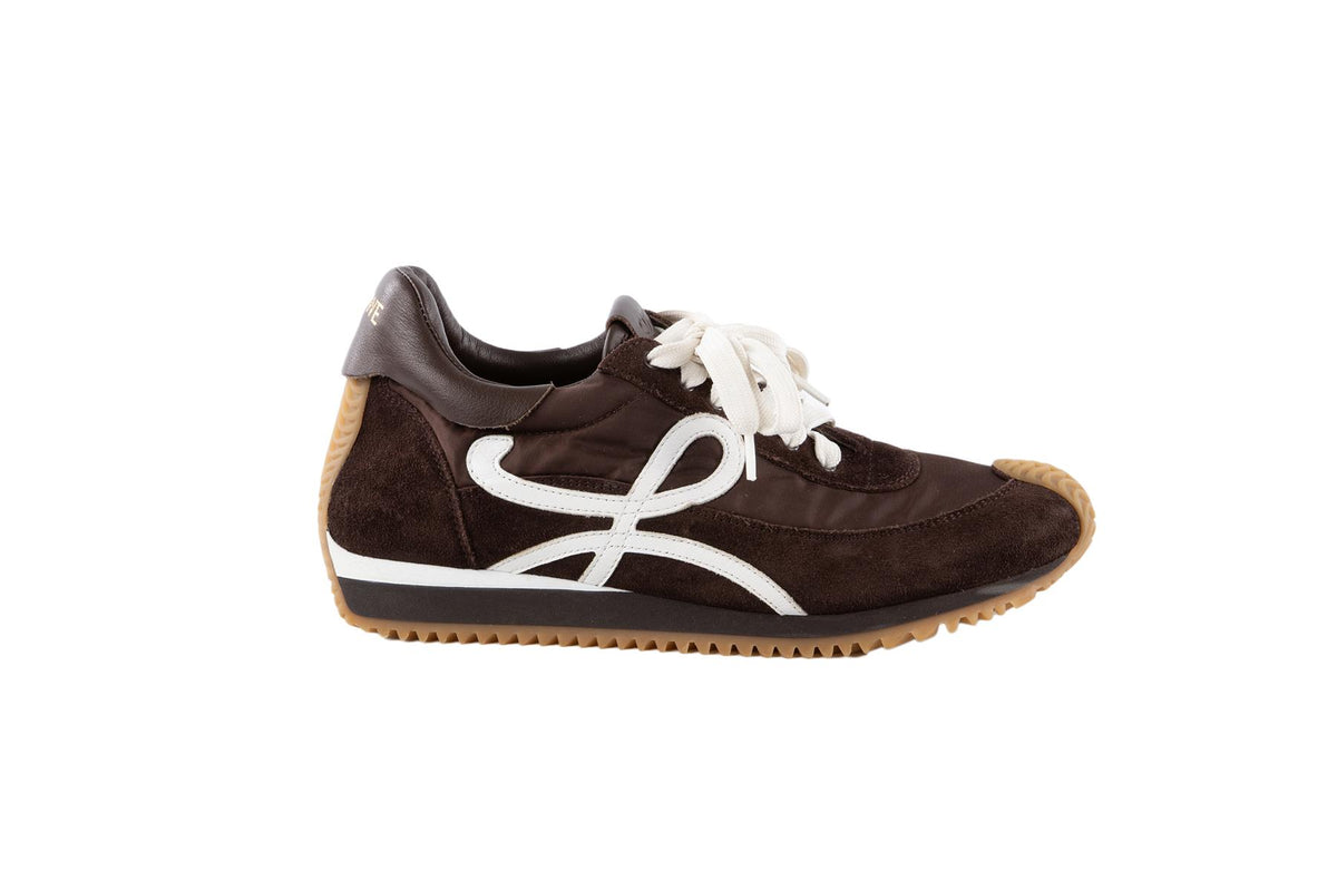 LOEWE BROWN FLOW RUNNER SUEDE SNEAKERS EU 38 UK 5 US 8