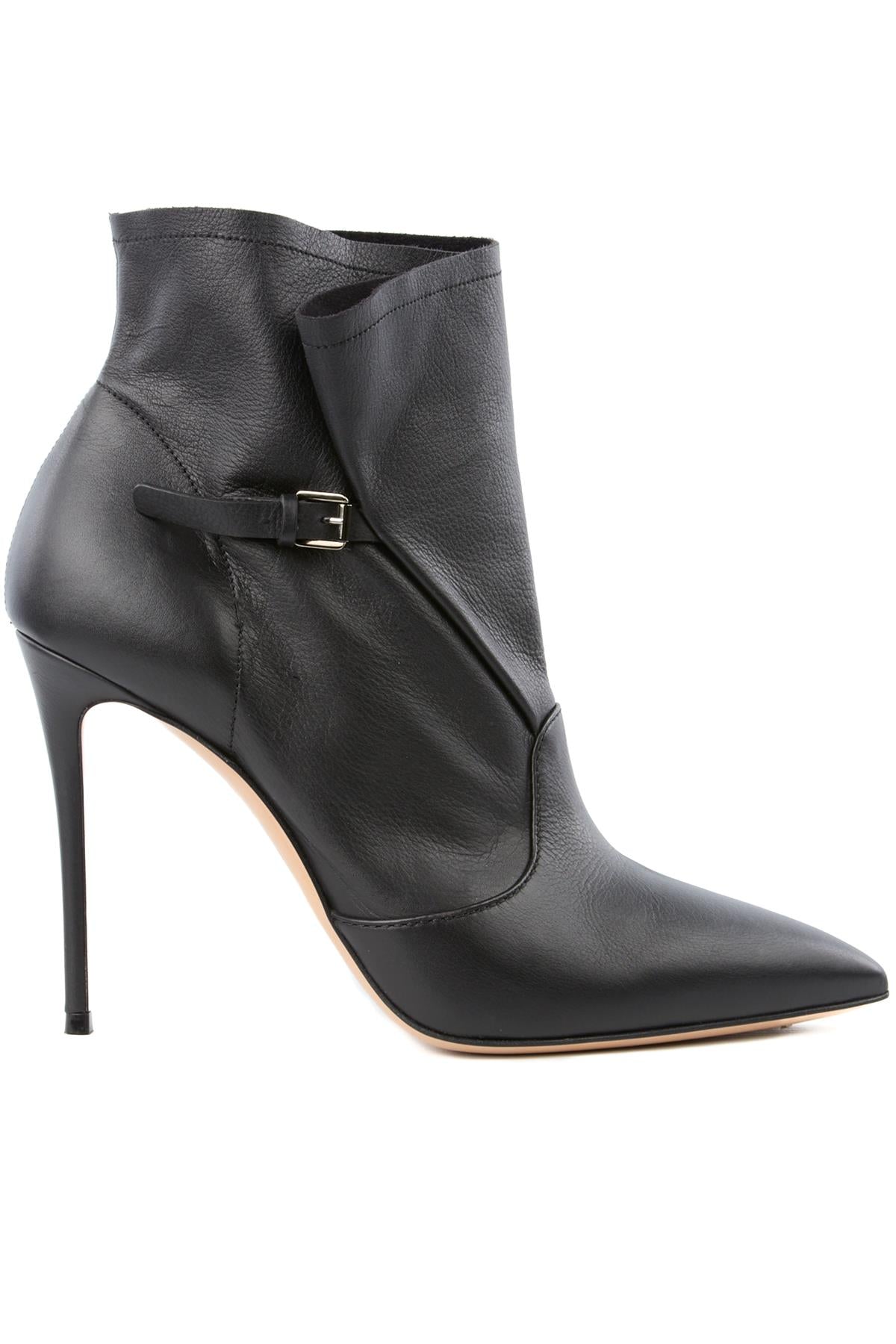 CASADEI BLACK LEATHER ANKLE BOOTS EU 39 UK 6 US 9