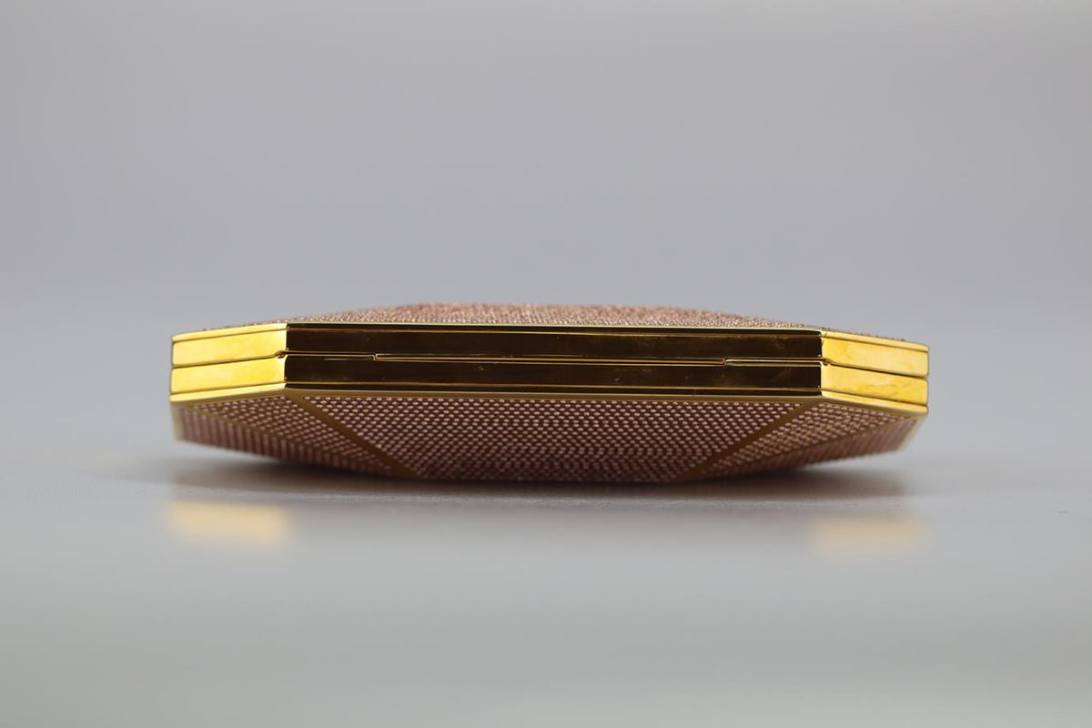 STARK CRYSTAL EMBELLISHED GOLD TONE CLUTCH