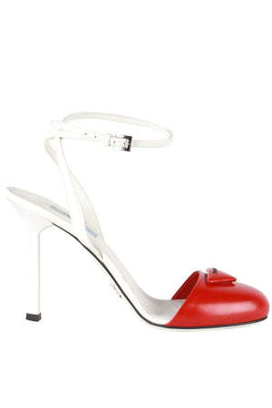 PRADA RED AND WHITE LEATHER PUMPS EU 38.5 UK 5.5 US 8.5