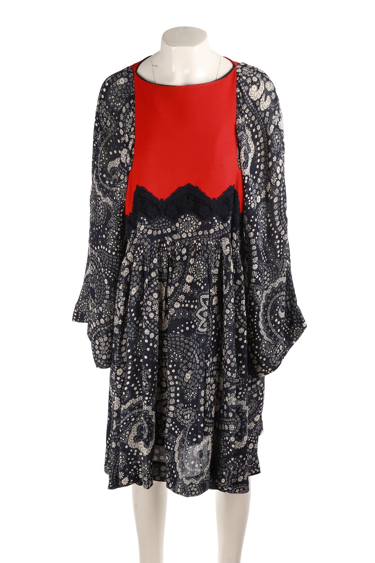 CHLOÉ NAVY CREPE MINI DRESS FR 38 UK 10