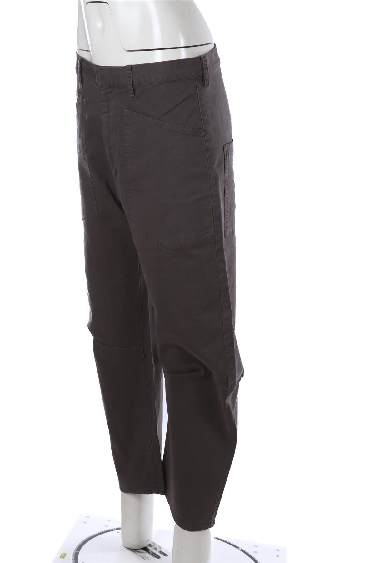NILI LOTAN GREY COTTON BARREL LEG PANTS US 4 UK 8