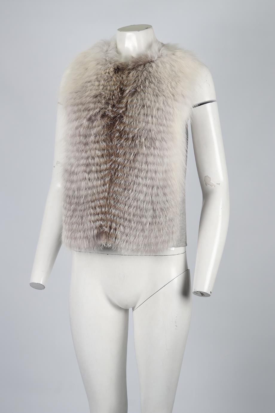 THE ROW FOX FUR AND WOOL GILET US 2 UK 6