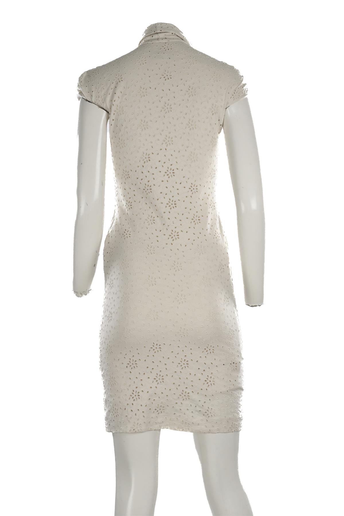 CHRISTIAN DIOR CREAM VINTAGE COTTON MIDI DRESS FR 40 UK 12