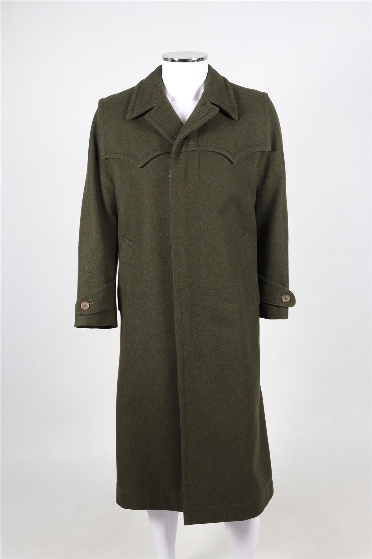 GUCCI GREEN MEN'S QUELLE QU'EN SOIT LA SAISON WOOL COAT MEDIUM