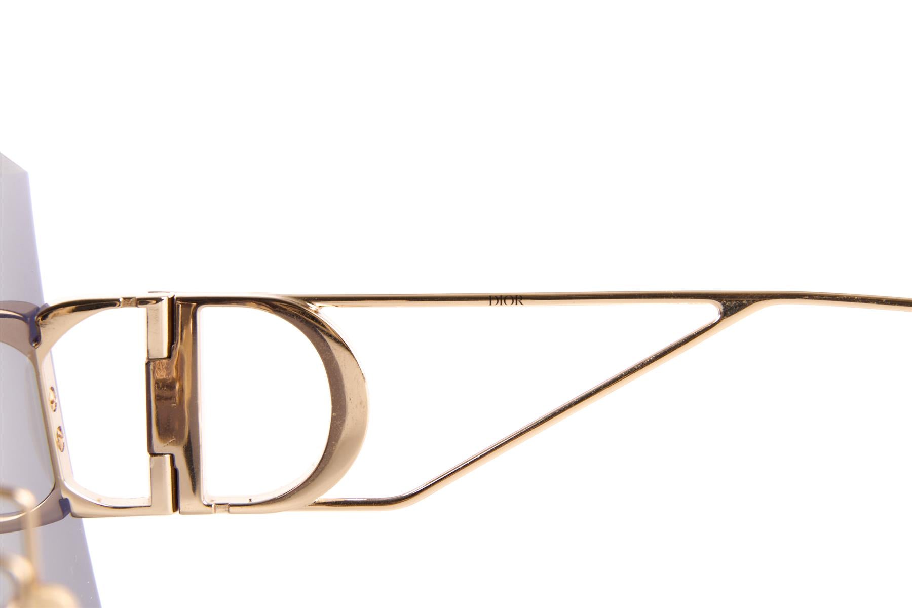 CHRISTIAN DIOR BLACK 30MONTAIGNE SQUARE FRAME SUNGLASSES