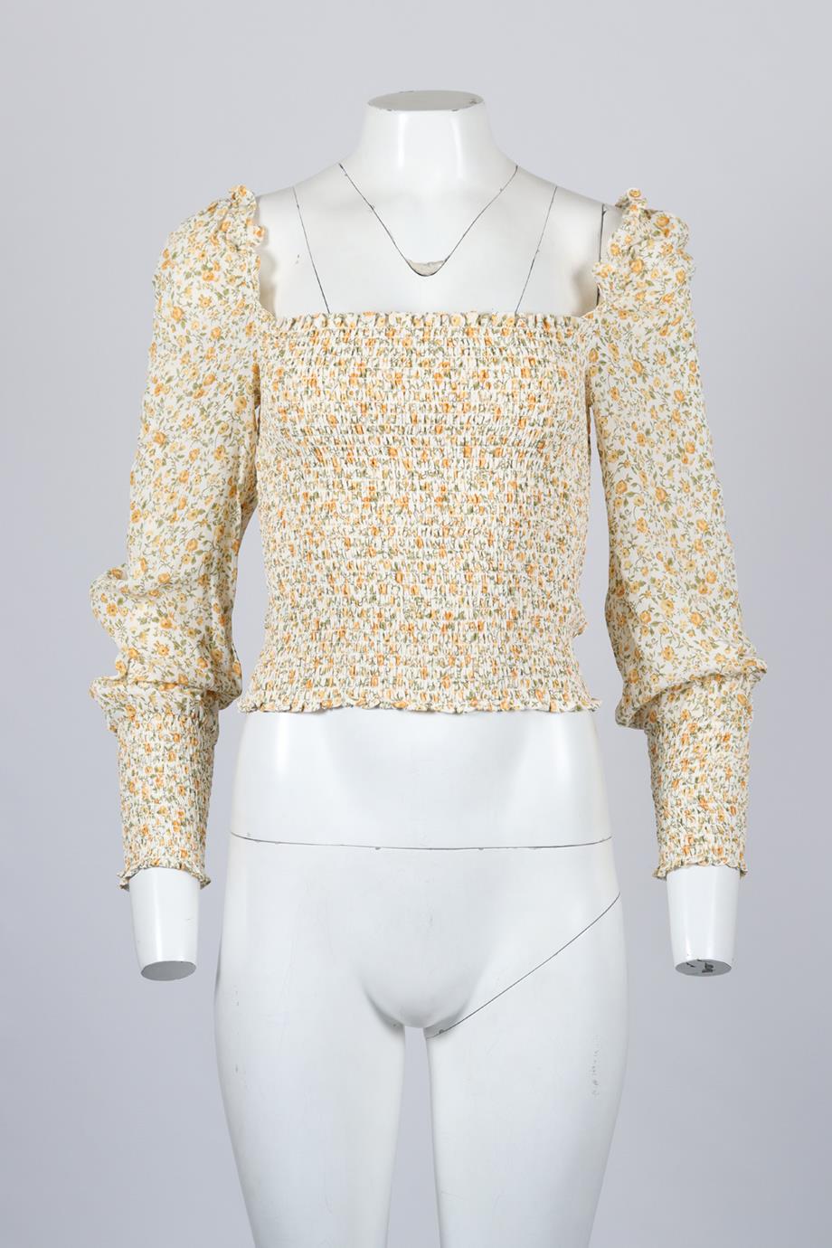 REFORMATION FLORAL PRINT CREPE TOP SMALL