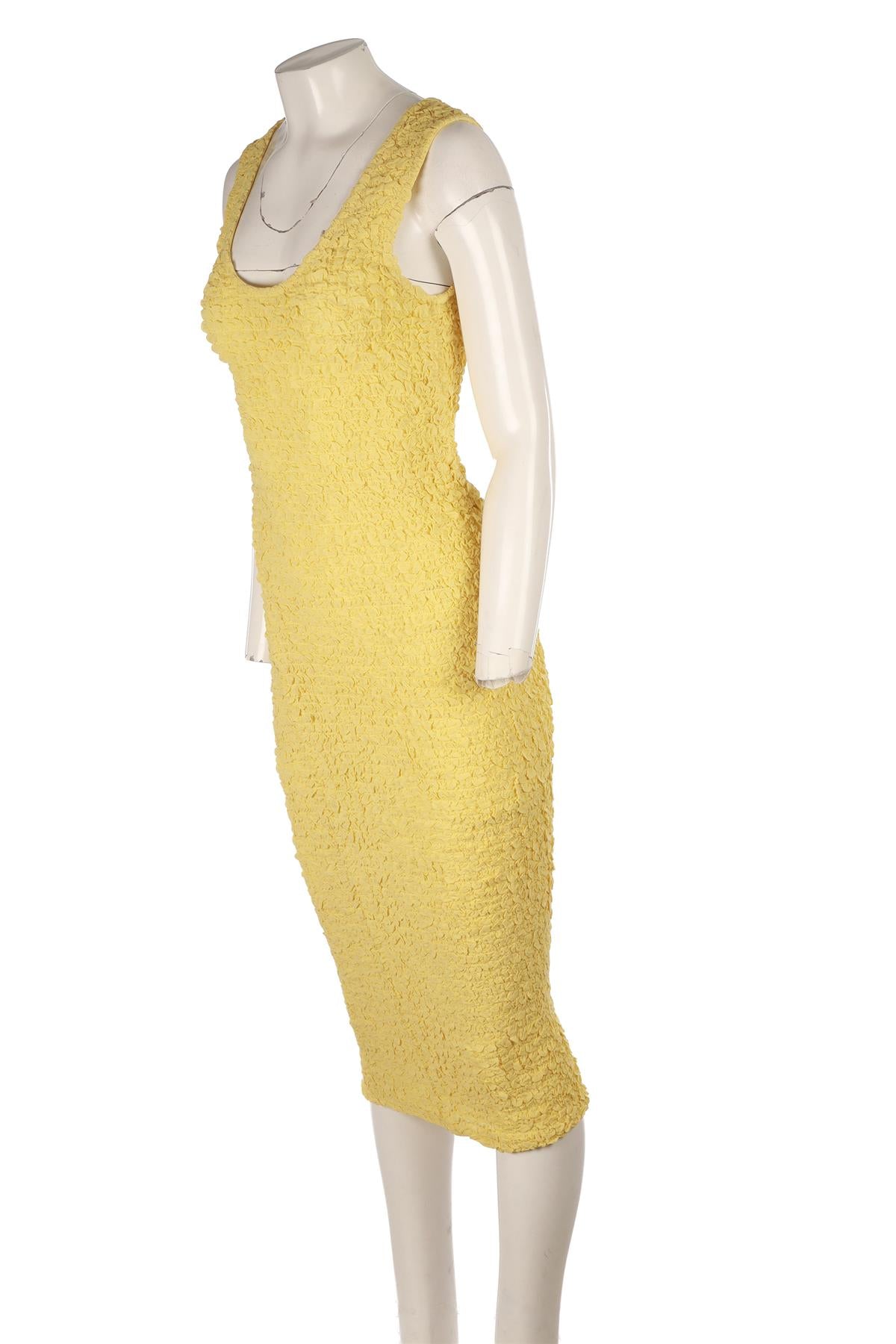 ENZA COSTA YELLOW CREPE MAXI DRESS XSMALL