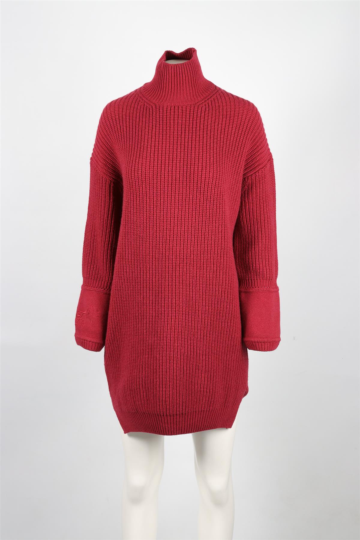 FENDI BURGUNDY CASHMERE MINI DRESS IT 38 UK 6