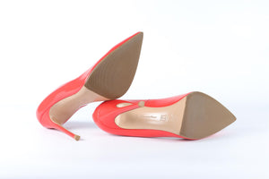 GIANVITO ROSSI RED LEATHER PUMPS EU 40, UK 7, US 10