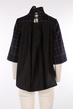 SACAI NAVY WOOL TOP UK 12
