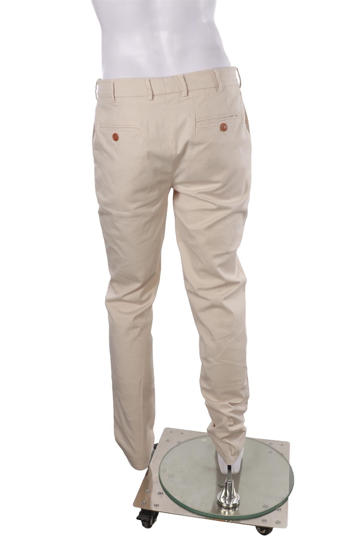 BRUNELLO CUCINELLI BEIGE MEN'S COTTON STRAIGHT LEG PANTS IT 50 UK 34 FR 42