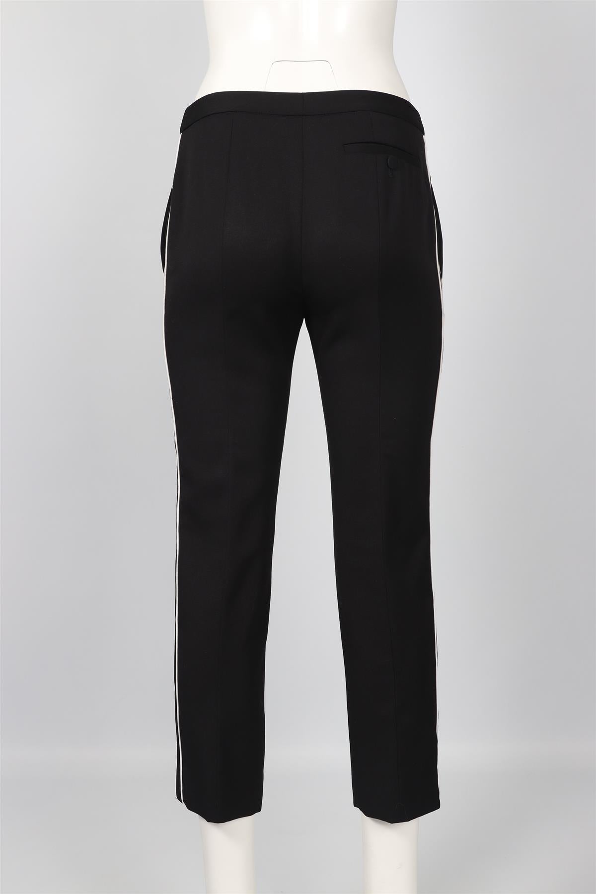 ALEXANDER MCQUEEN BLACK WOOL STRAIGHT LEG PANTS IT 40 UK 8