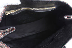 MIU MIU BLACK MADRAS JACQUARD TOTE BAG
