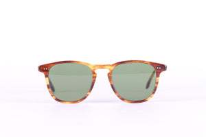 GARRETT LEIGHT BROWN SQUARE FRAME ACETATE SUNGLASSES