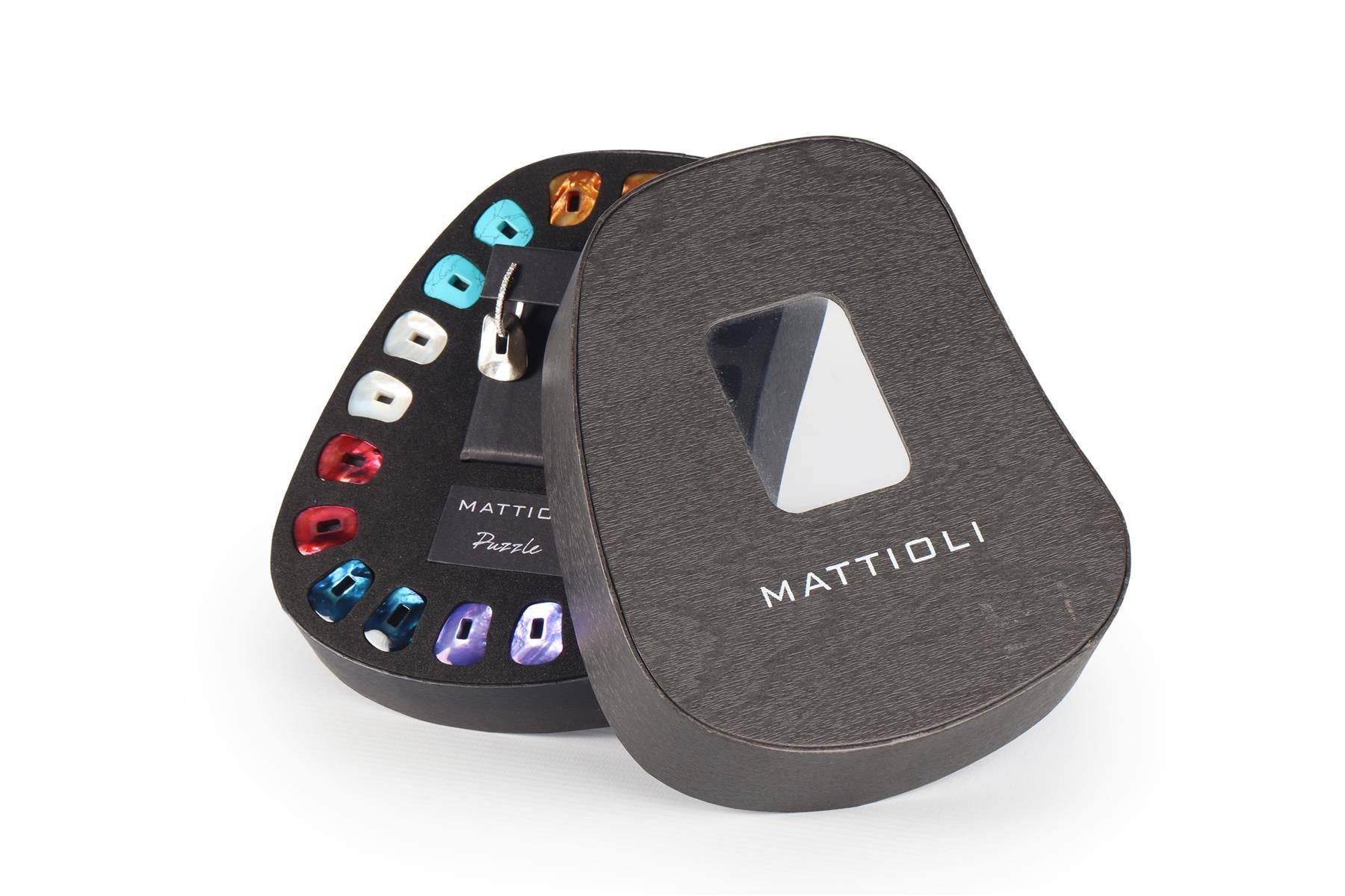 MATTIOLI PUZZLE 18KT WHITE GOLD AND DIAMONDS EARRINGS AND 11 COLOURED PAIRS SET