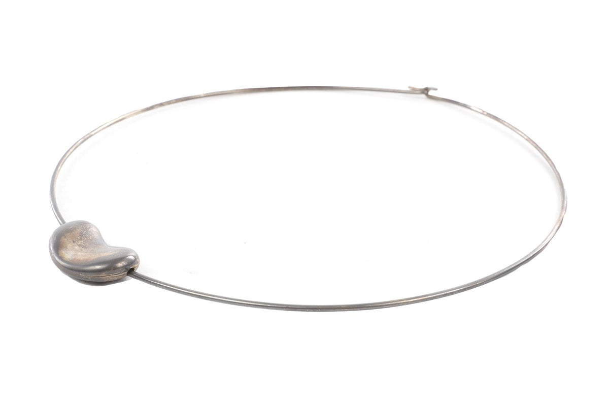 TIFFANY & CO. + ELSA PERETTI SILVER BEAN 26MM STERLING SILVER CHOKER