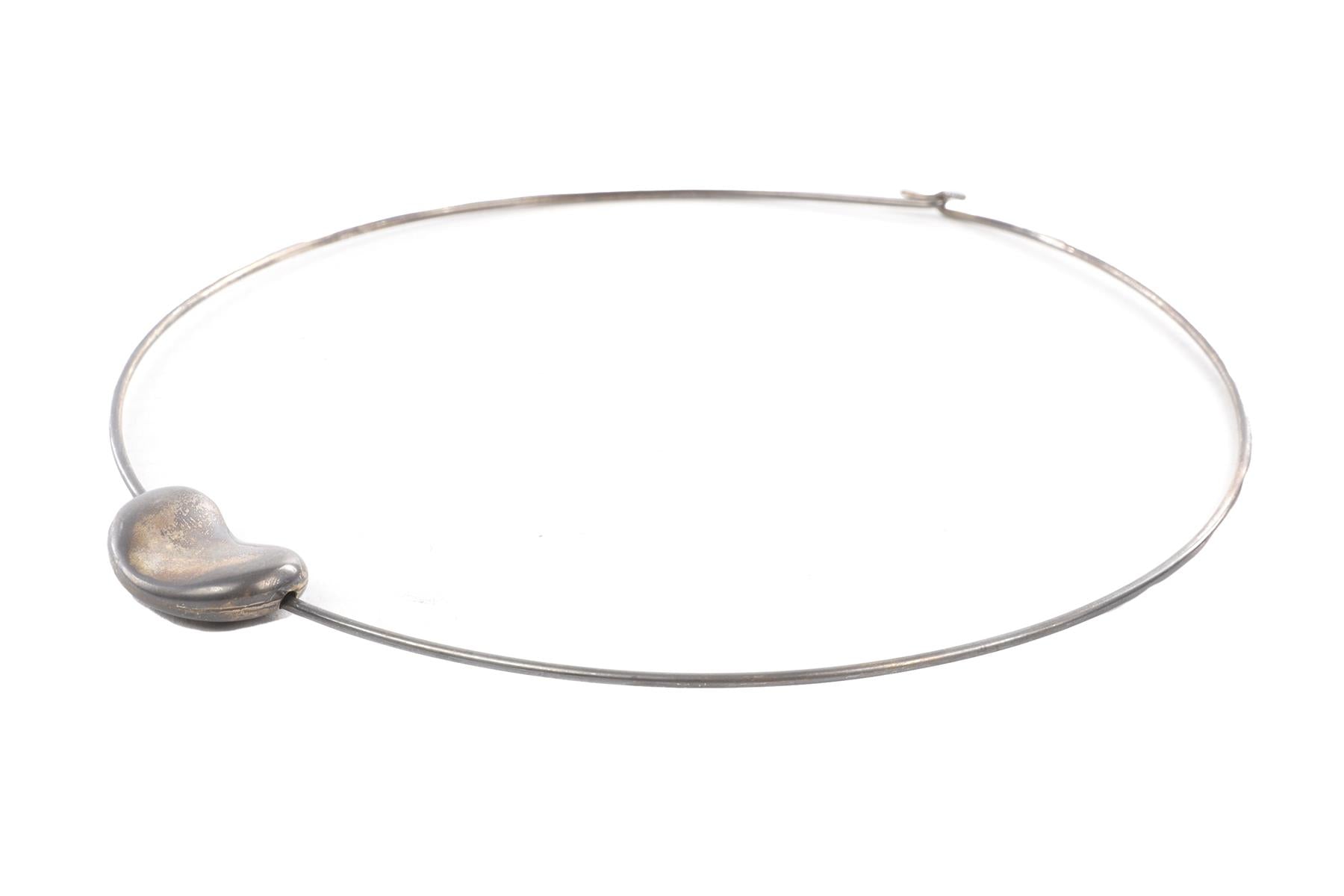 TIFFANY & CO. + ELSA PERETTI SILVER BEAN 26MM STERLING SILVER CHOKER