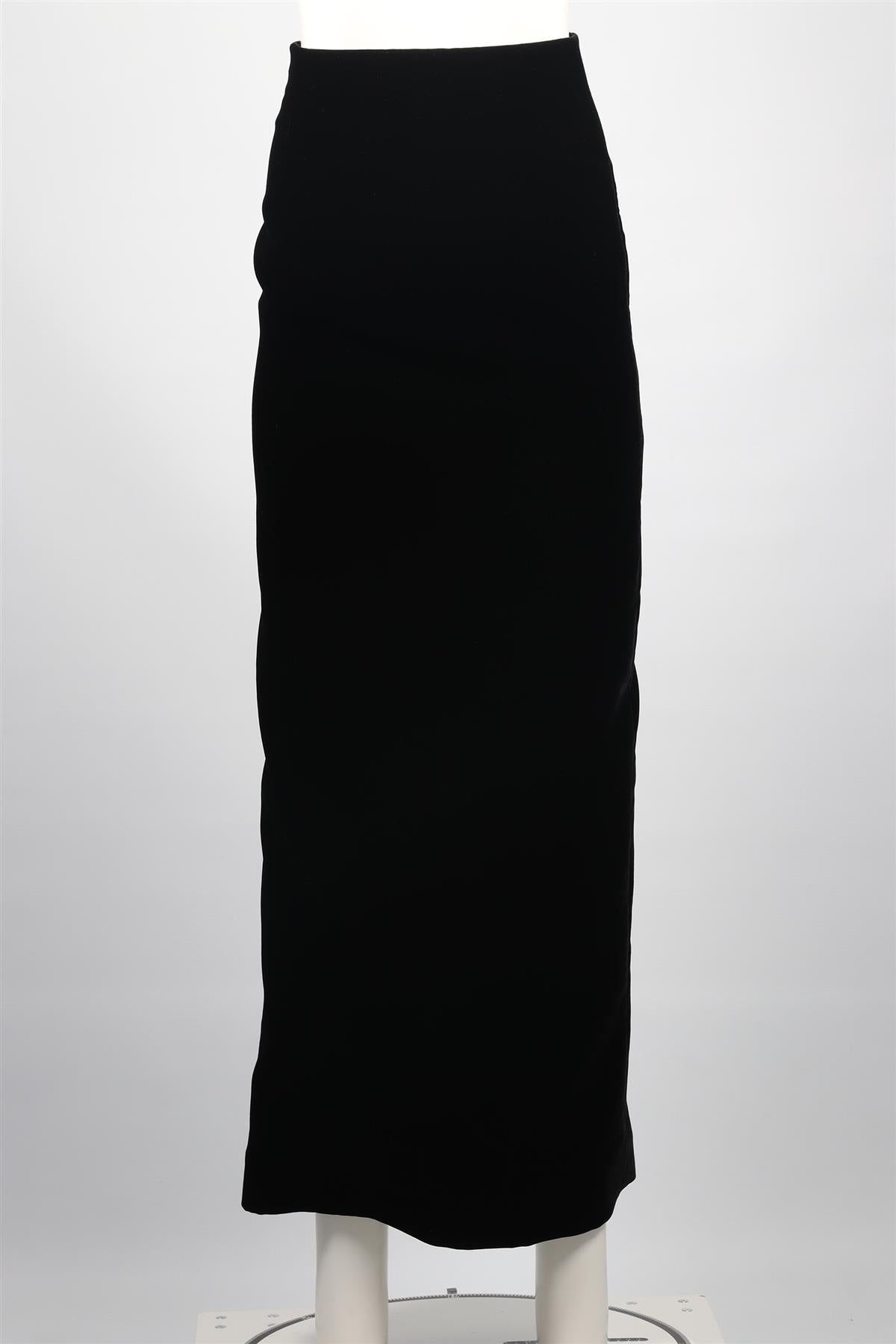 WARDROBE NYC BLACK VELVET MAXI SKIRT XSMALL