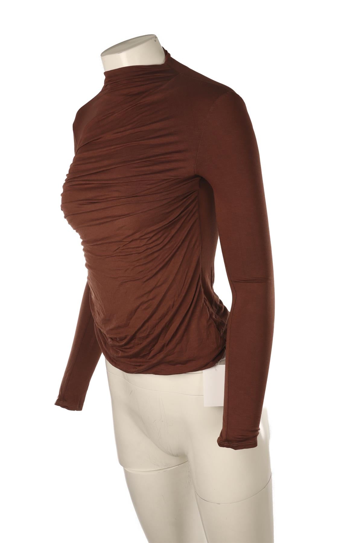 ENZA COSTA BROWN JERSEY TOP XSMALL