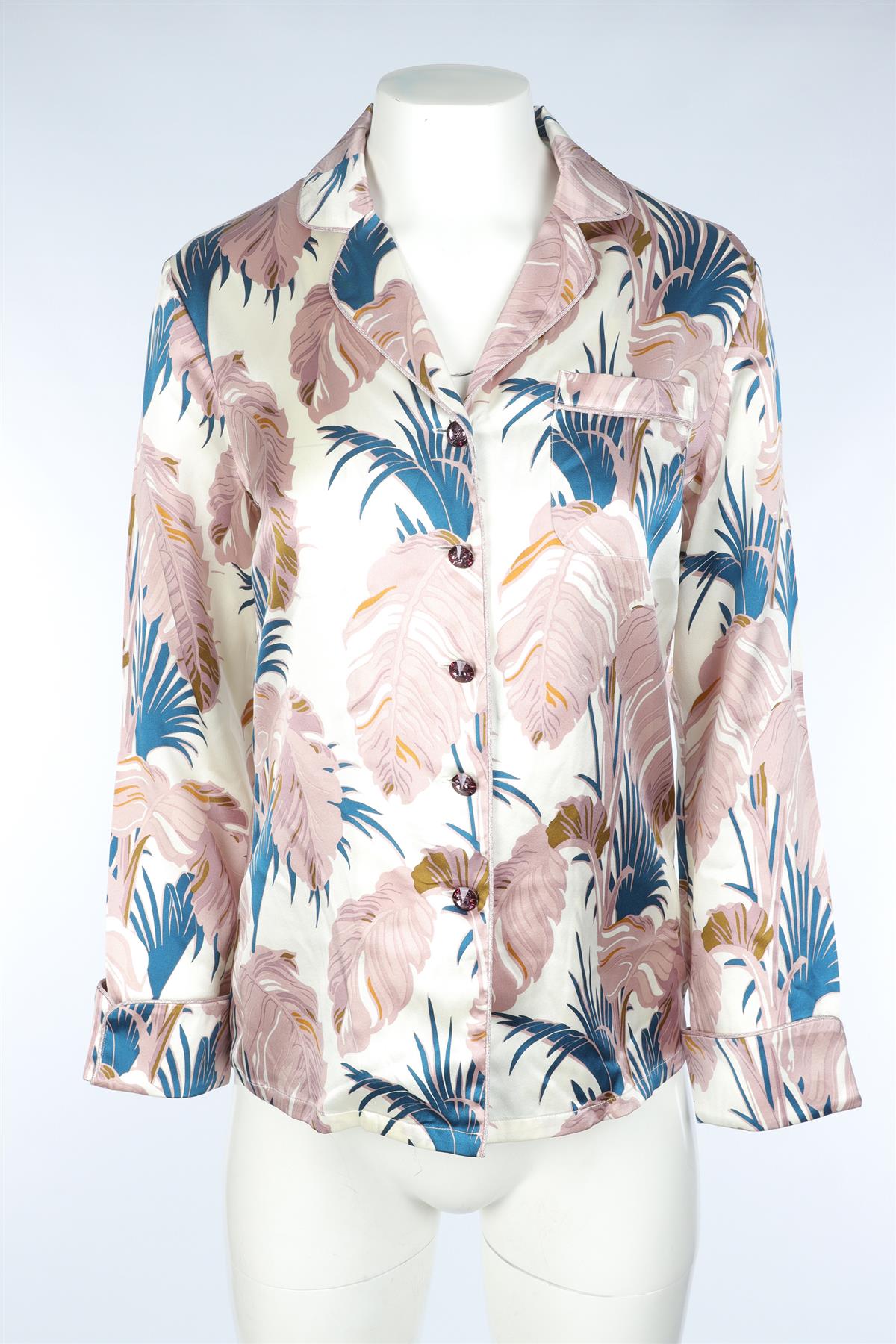 OLIVIA VON HALLE MULTI SILK SHIRT UK 8