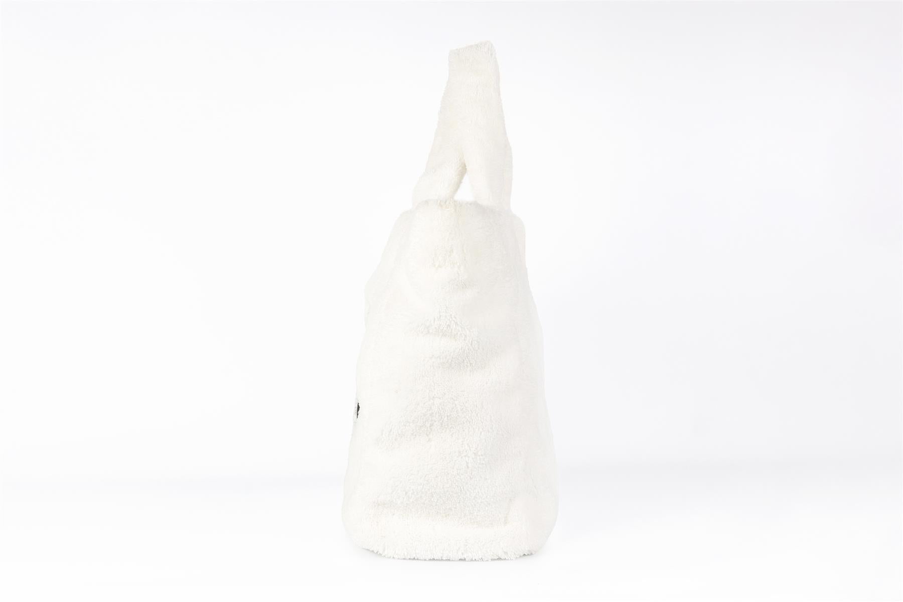PRADA WHITE TERRY CLOTH TOTE BAG